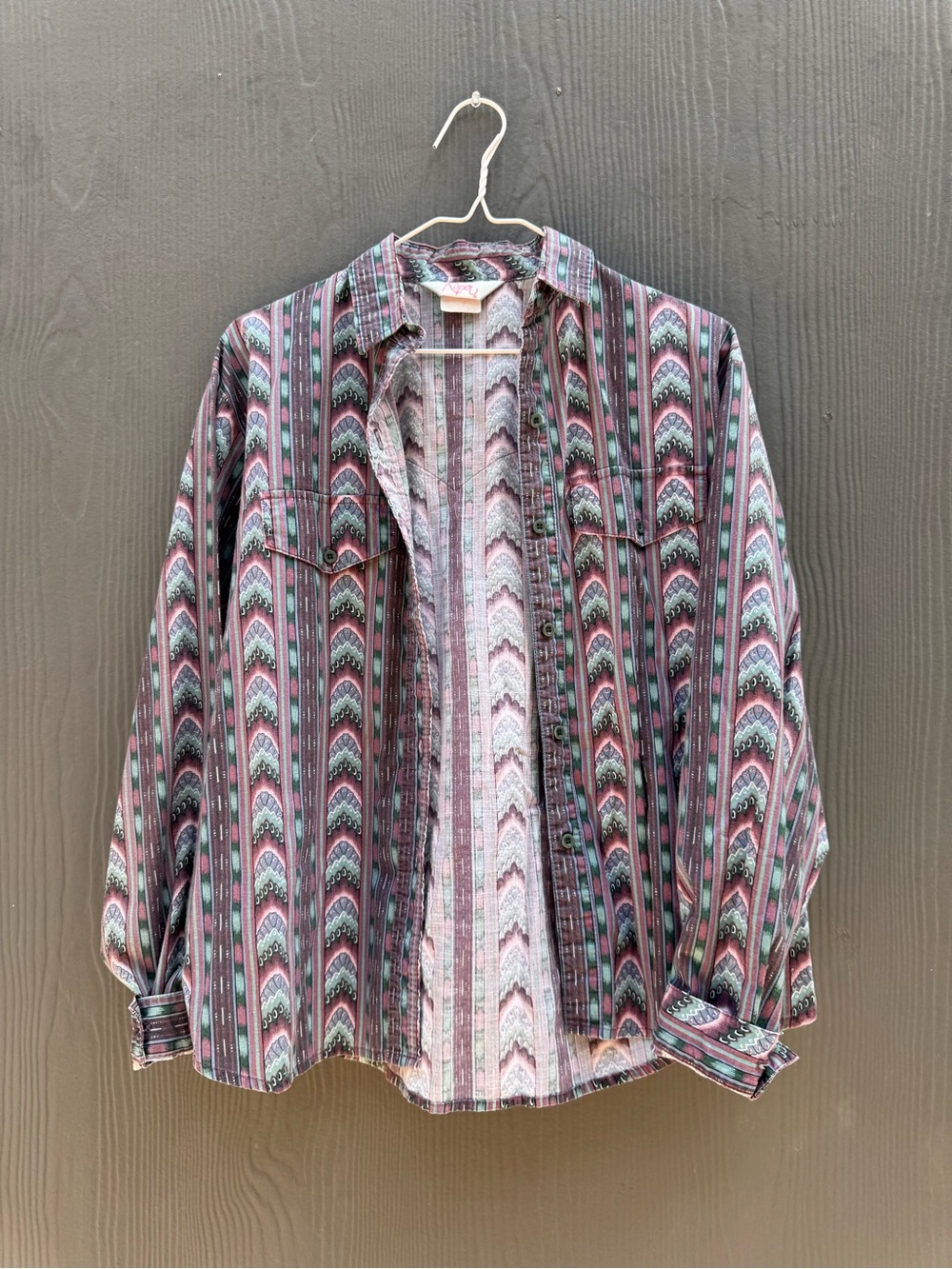 Roper Vintage 90s Southwestern Long Sleeve Button Down Shirt Size LG